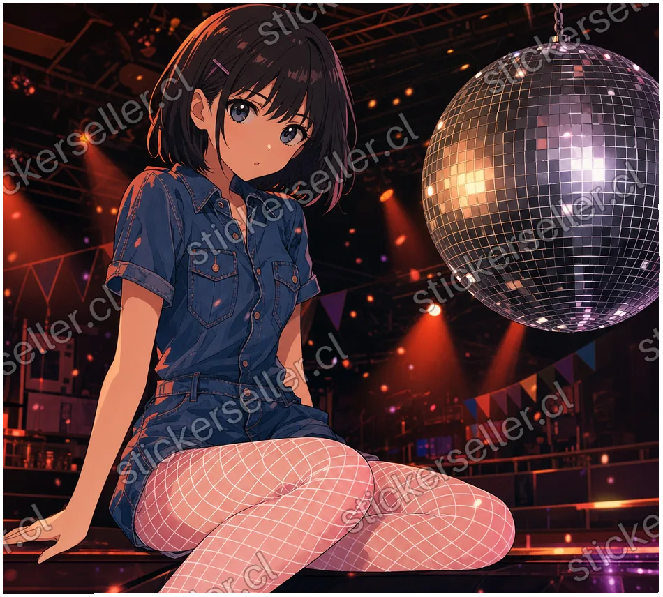Chica y bola disco
