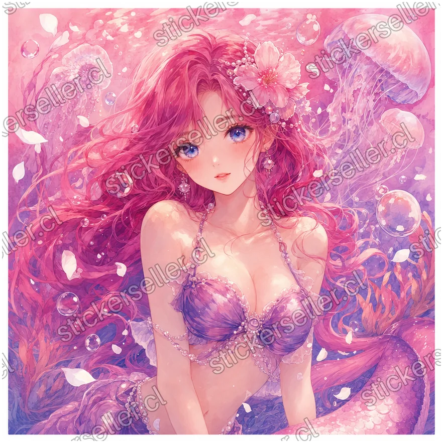 Sirena entre medusas