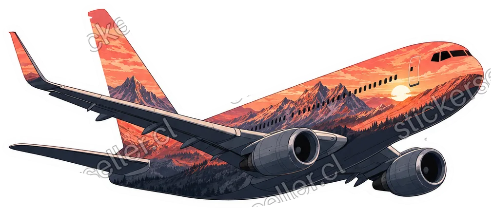 Avión al atardecer