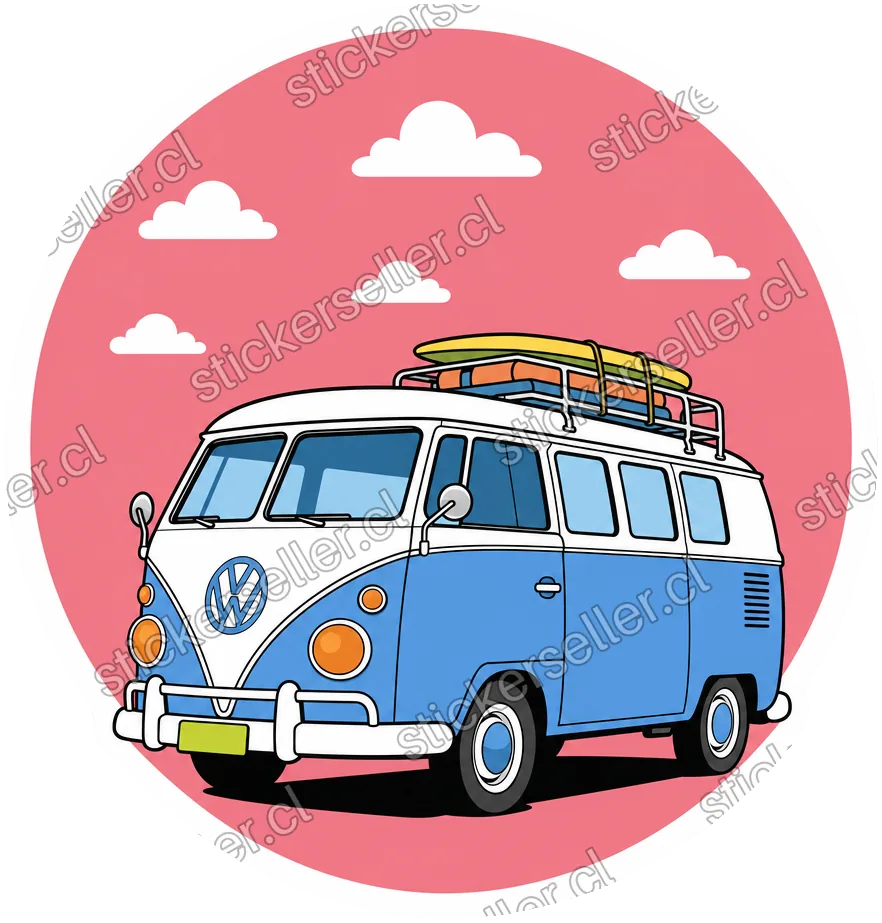 Kombi entre nubes rosadas