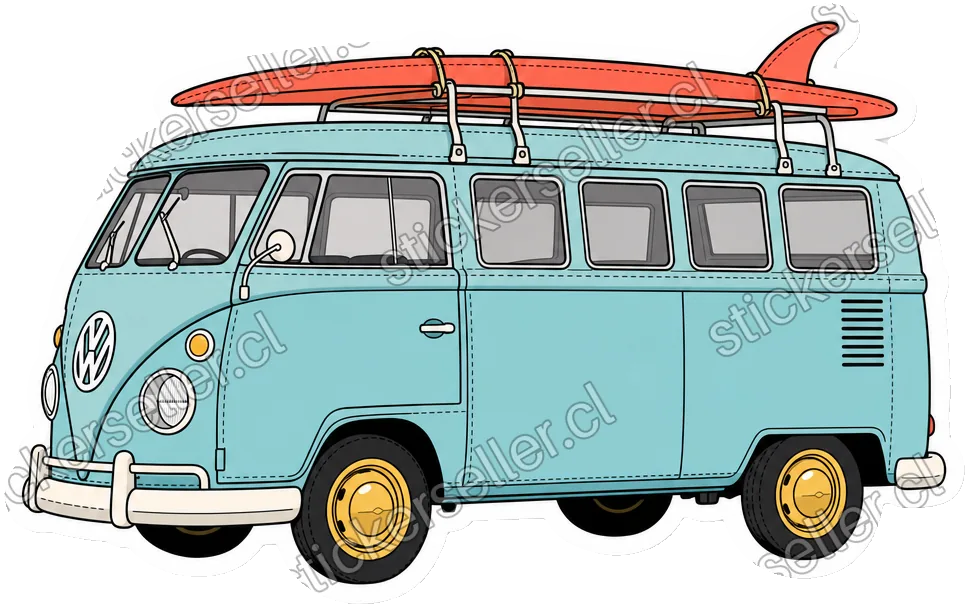 Kombi surfera turquesa