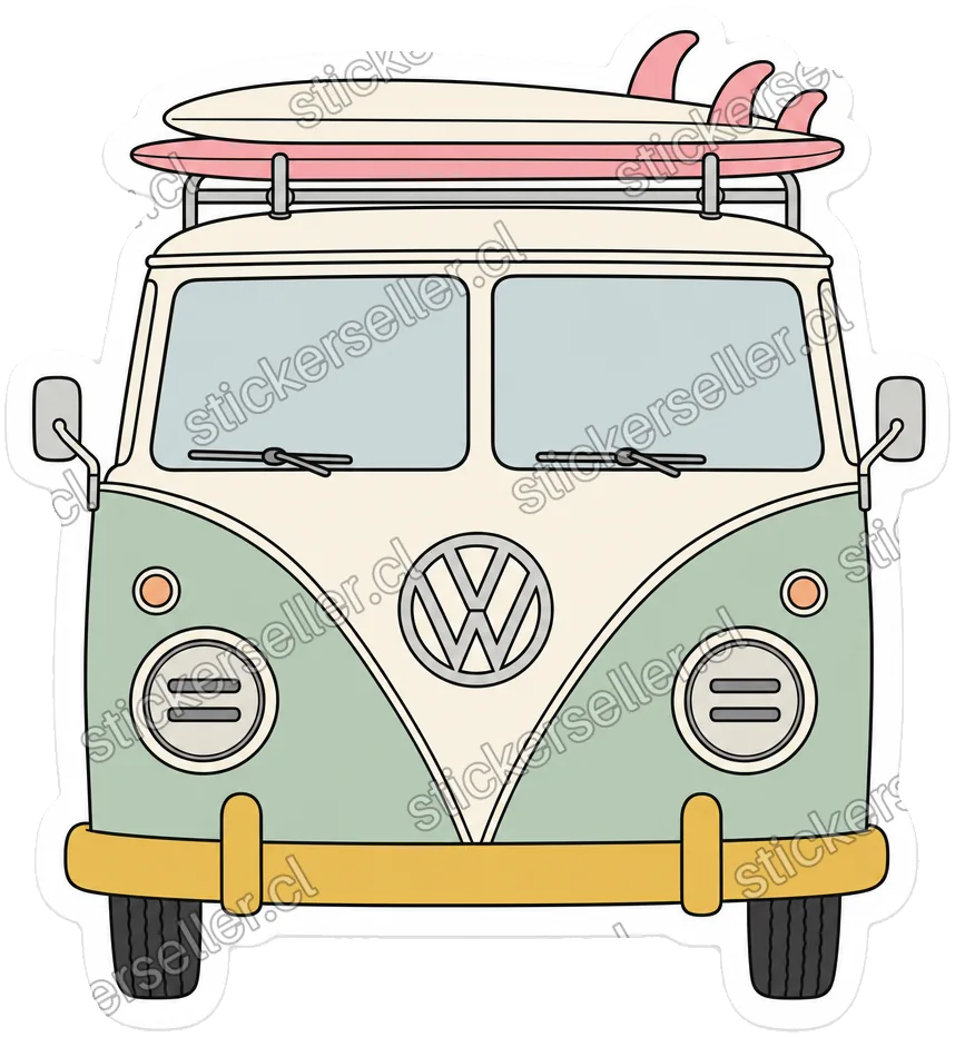 Kombi verde con tablas