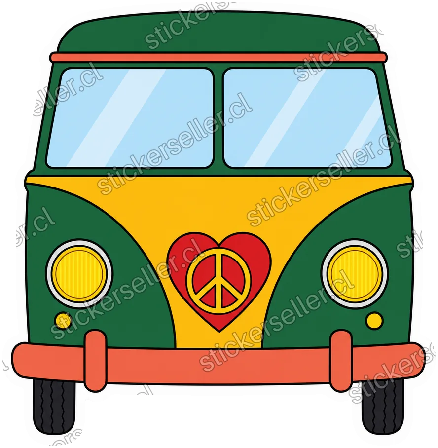 Kombi verde con corazón