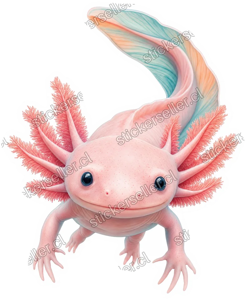 Ajolote nadando de frente