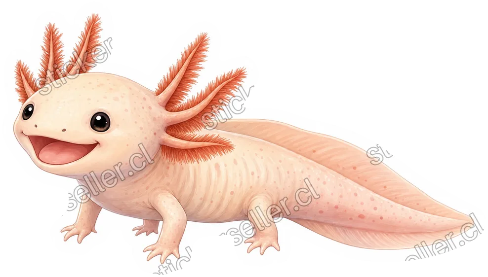 Ajolote sonriente de perfil