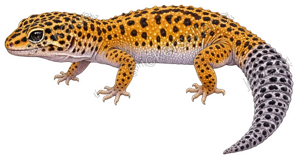 Gecko leopardo color ámbar
