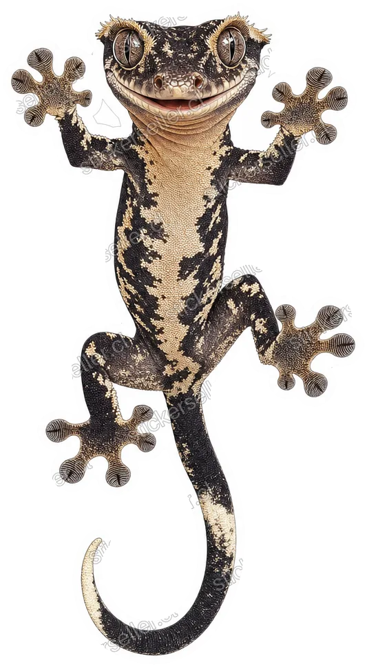 Gecko crestado trepando