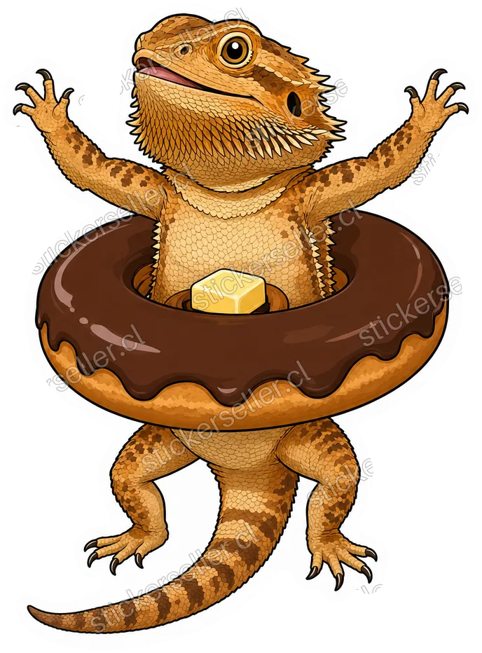 Dragón barbudo con dona