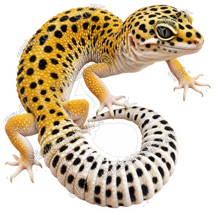 Gecko leopardo enroscado