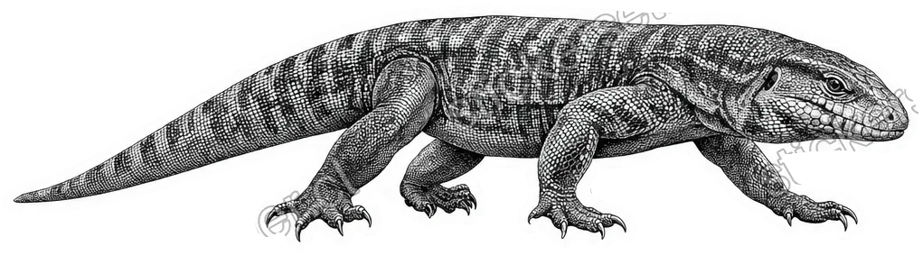 Lagarto en tinta cruzada