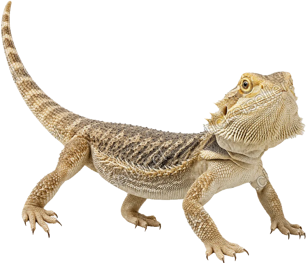 Dragón barbudo en marcha