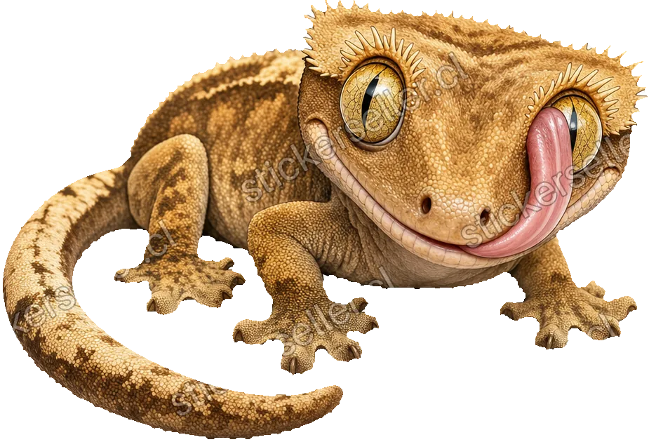 Gecko que se lame el ojo