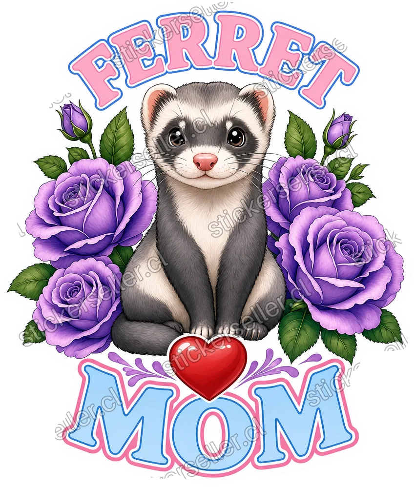 Ferret Mom entre rosas