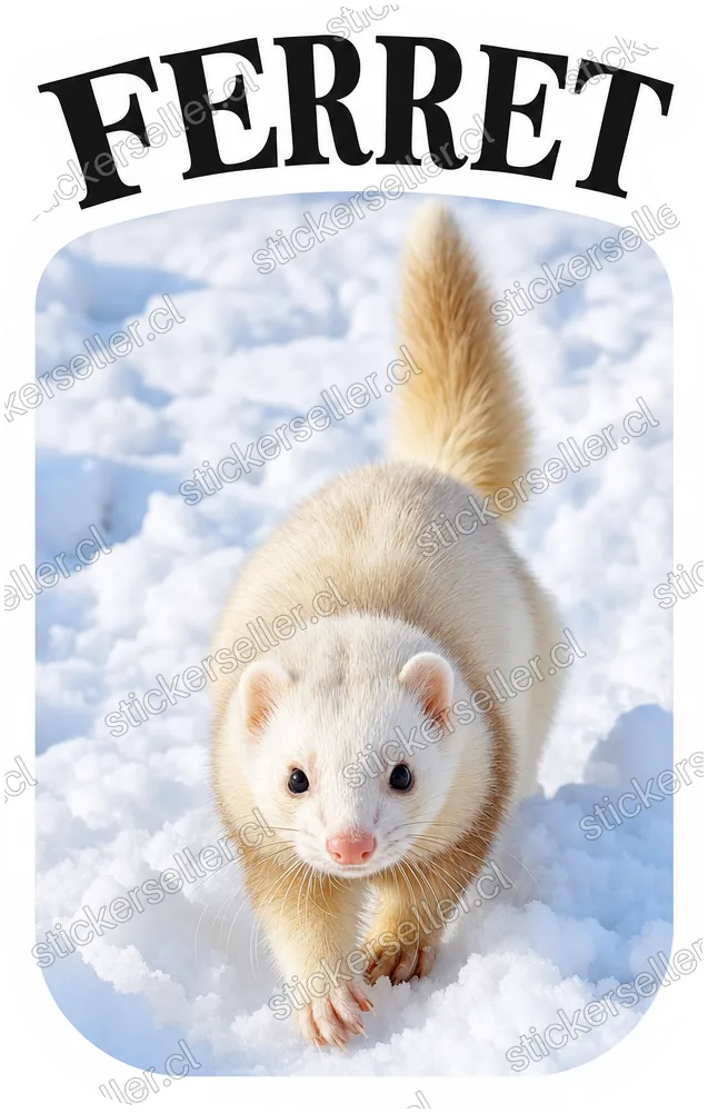 Hurón en la nieve