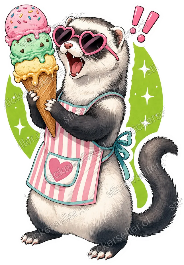 Helado con lentes de corazón