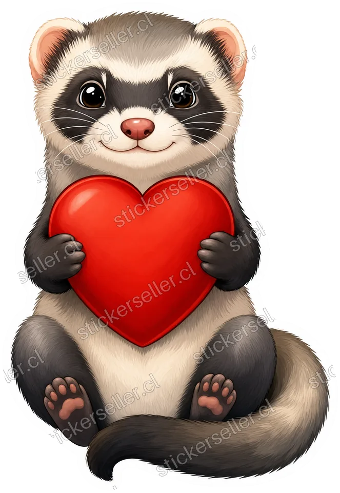 Hurón con corazón