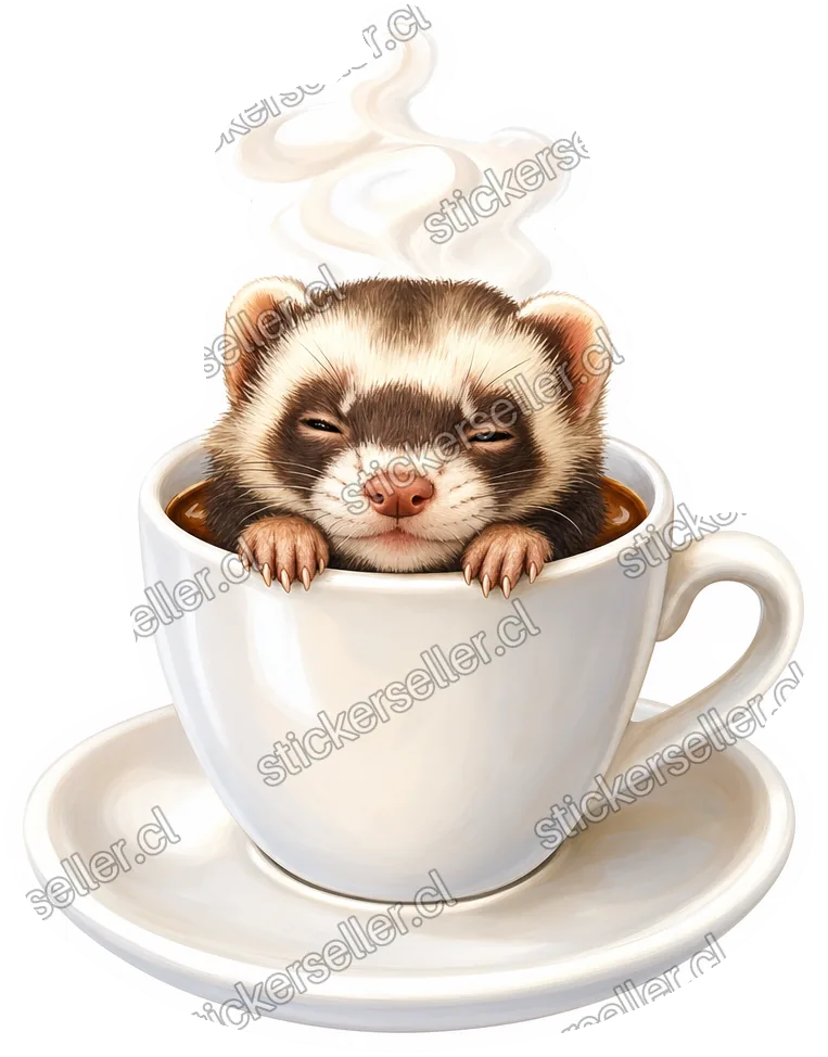 Hurón en el café