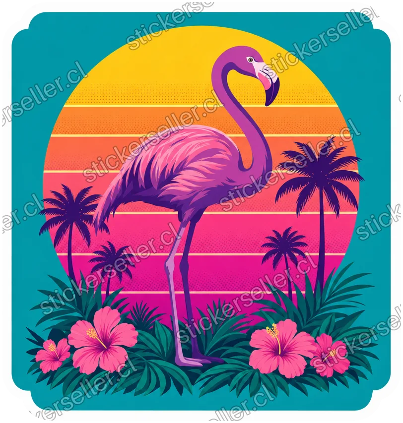 Flamenco al atardecer synthwave