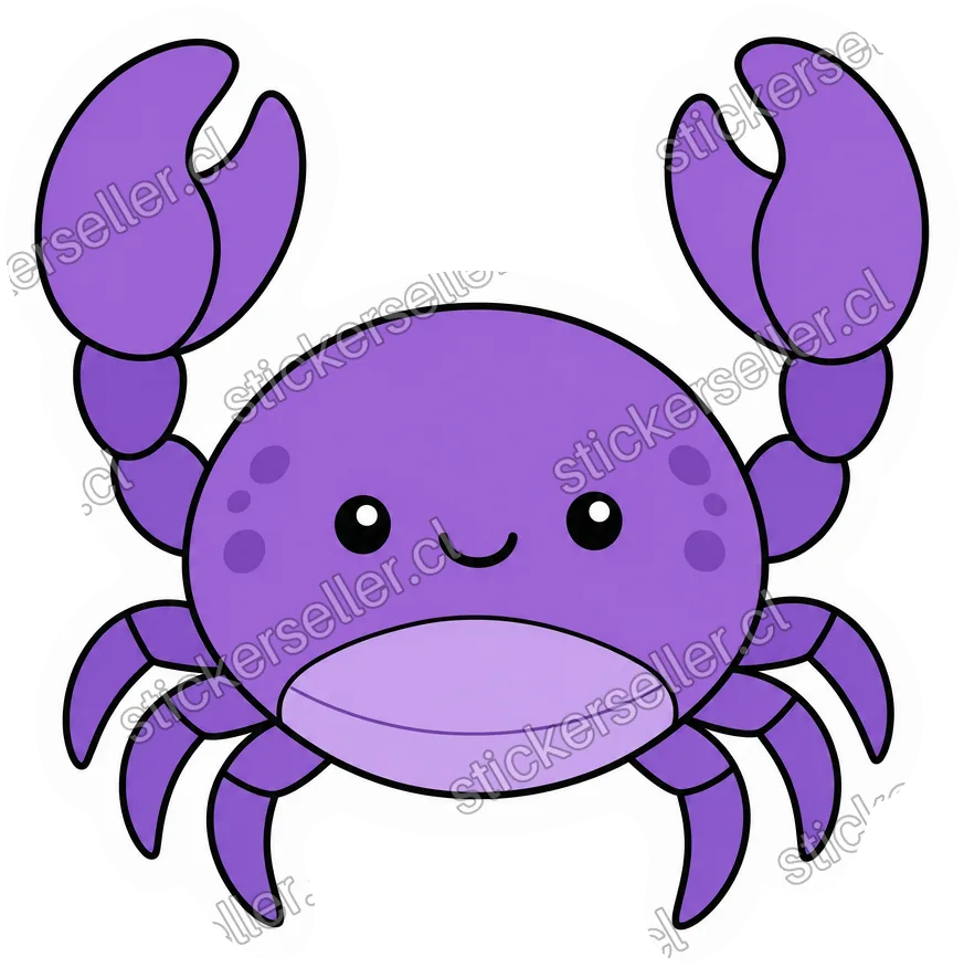 Cangrejo kawaii morado