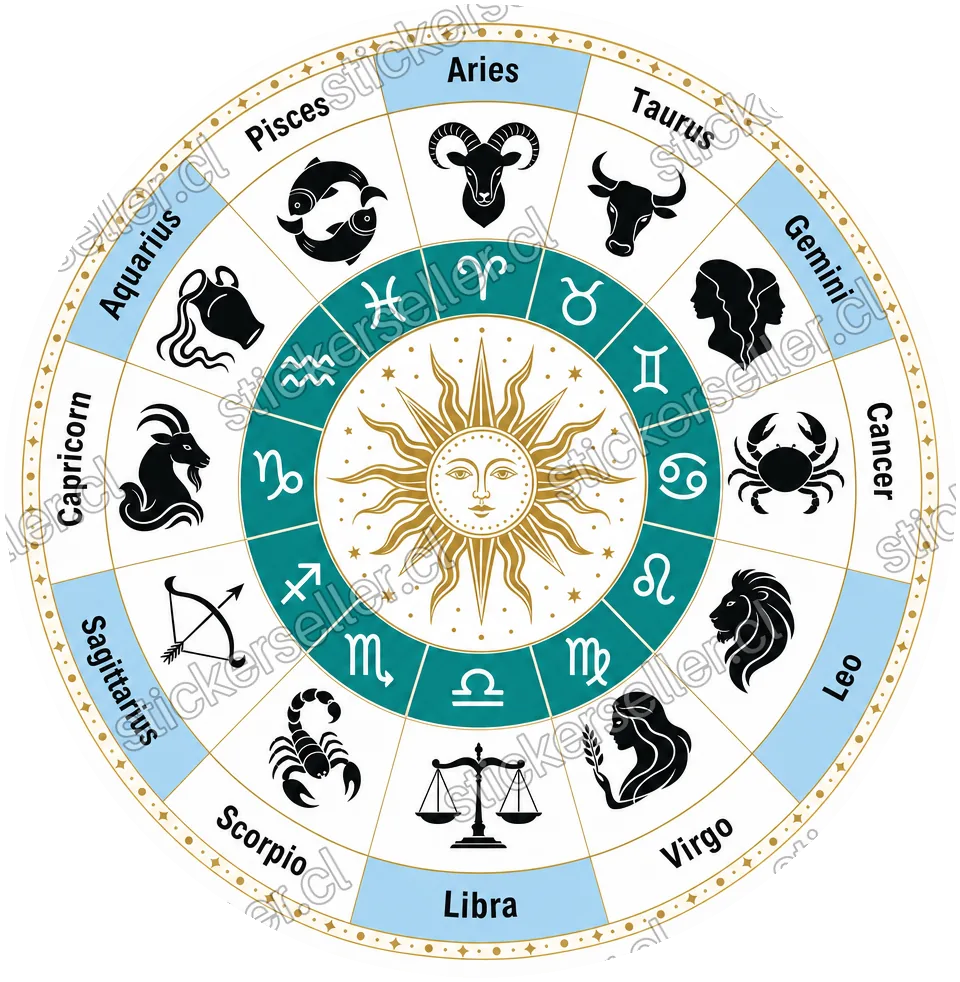 Rueda zodiacal infográfica