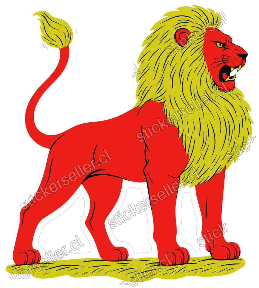León rojo retro