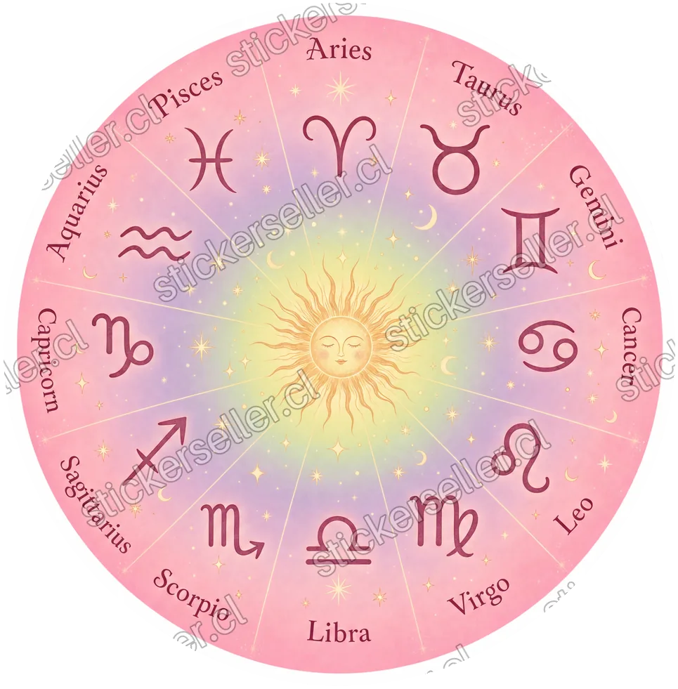 Rueda zodiacal pastel