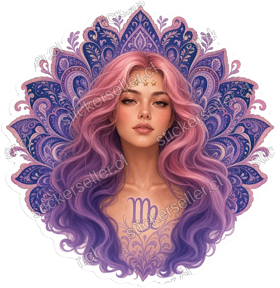 Virgo de cabello rosa
